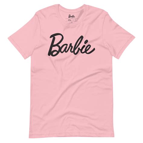 Barbie Script Logo Unisex Pink T Shirt Mattel Creations