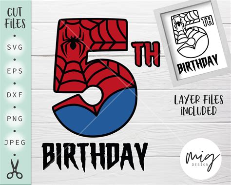 5th Birthday spiderman svg spiderman Birthday svg five | Etsy