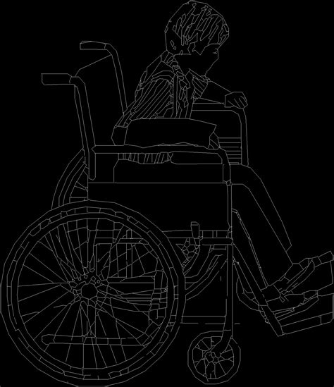 Wheelchair Line Drawing Dwg Block For Autocad Designs Cad
