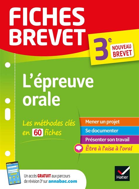 Fiches Brevet Lépreuve Orale Du Brevet 3e Brevet 2023 Cécile