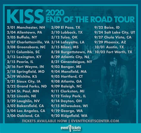 Van Artikulation Anfänglich Kiss End Of The Road Tour Dates 2020