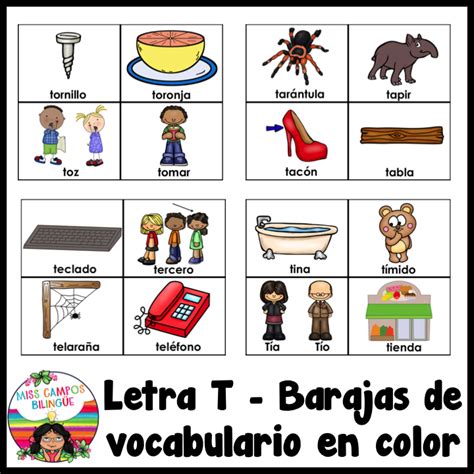 Letra T Silabas Ta Te Ti To Tu Color Flashcards High Frequency Words