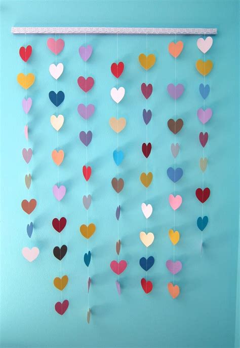 All Sorts Of Random Paper Heart Wall Hanging Tutorial Paper Wall Hanging Wall Hanging Crafts