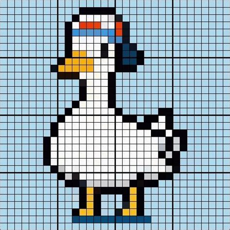 Shuba Dancing Duck Pixel Art Grid Pattren Easy Pixel Art Cool Pixel