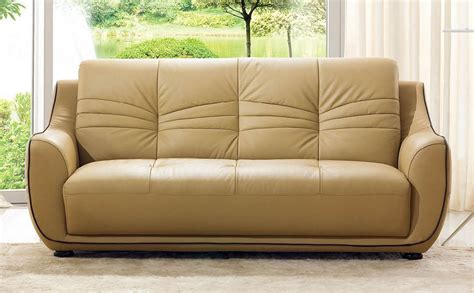 Buy Esf 2088 Sofa Loveseat And Chair Set 3 Pcs In Beige Leather Online