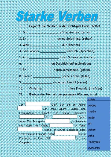Konjugation Der Verben Online Worksheet For A1 You Can Do The