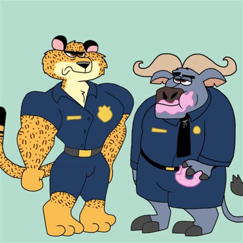 Chief Clawhauser And Officer Bogo By Cookie Lovey On Deviantart