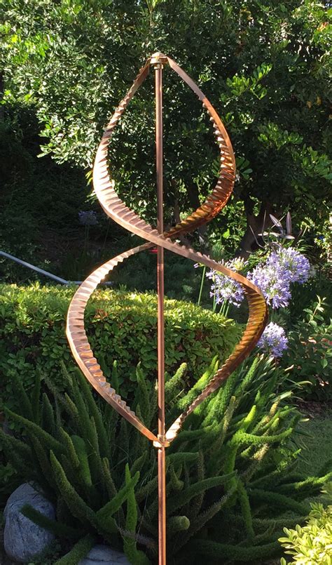 Stanwood Wind Sculpture Kinetic Copper Dual Helix Spinner Stanwood