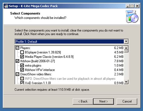 It is easy to use, but also very flexible with many options. Old version of K-Lite Codec Pack