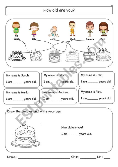How Old Are You Esl Worksheet By Raisinsked