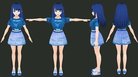 anime katsune 3d model rigged t pose 3d model rigged cgtrader