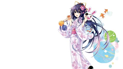 Anime Date A Live Tohka Yatogami Chica Long Hair Purple Hair Purple