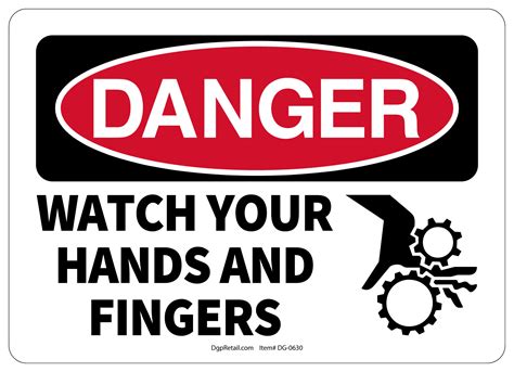 Osha Danger Safety Sign Watch Your Hands And Fingers 742415847510 Ebay