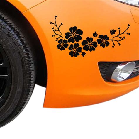 pegatina impermeable con grabado de flores para coche pegatinas delicadas para coche 30x14cm