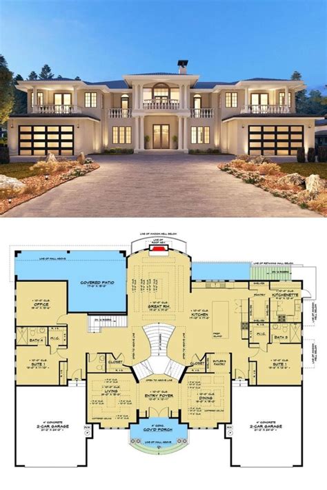Tuscan Home Plan Two Story 10 Bedroom Luxury European Home With