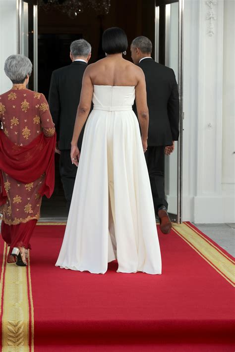 Michelle Obama Wears A Gown Designed By Lady Gagas Stylist Brandon