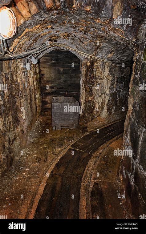 Old Wooden Mine Chart In Abandoned Mine Shaft Stock Photo Alamy