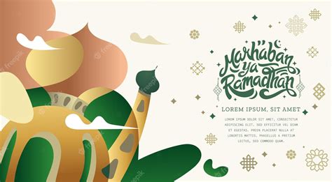 Premium Vector Marhaban Ya Ramadhan Greeting With Custom Typography