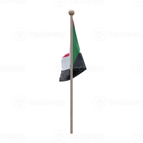 bandera de ilustración 3d de sudán en el poste asta de bandera de madera 11285898 png