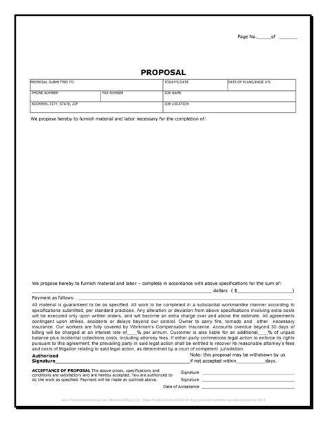 Printable Proposal Forms Printable Form Templates And Letter