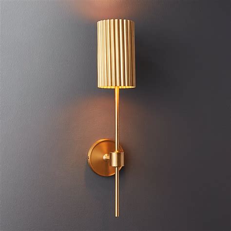 Fluted Gold Modern Wall Sconce Reviews Cb2 Gold Wall Sconce Wall