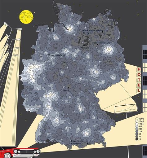 The Darkest Places In Germany Light Pollution Map Politischer Humor