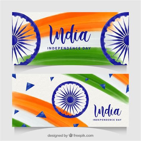 Free Vector Elegant Indian Independence Day Banners