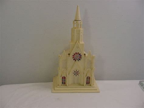 Vintage Musical Light Up Christmas Church Plays Silent Night Etsy