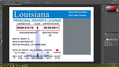 Louisiana Driving Licence Psd Template Learn All Kind Of Hacking