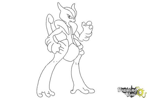 How to Draw Mega Mewtwo X | DrawingNow