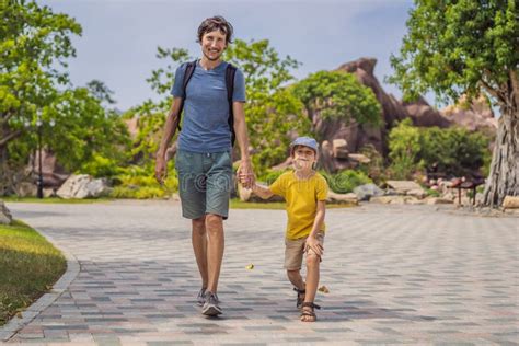 happy father and son walk in nature stock image image of fatherhood nature 189882311