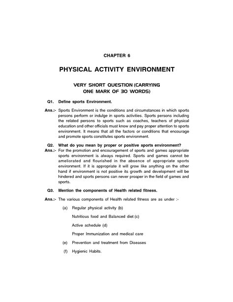 Solution Ncert Solutions For Class 11 Physical Education Chapter 6