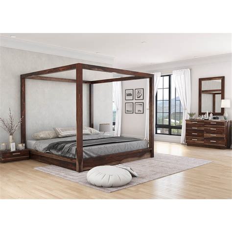 Check spelling or type a new query. Hampshire Solid Wood Queen Size Canopy Bed 7pc Bedroom ...