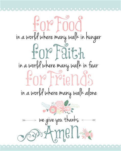 Extended prayer of grace before meals perfect for. Dinner Prayer Free Printable - How to Nest for Less™