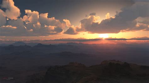 Sunset In The Desert Blender 3d Vue Team Dee Van Hoven Jle