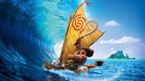 Moana Maui Ocean Boat Animation Movie Poster 4k Wallpaper Best Wallpapers