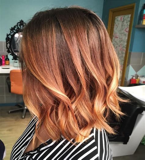 Balayage Ombre Hair Cuivre Et Blond Ombre Hair Blonde Balayage Hair