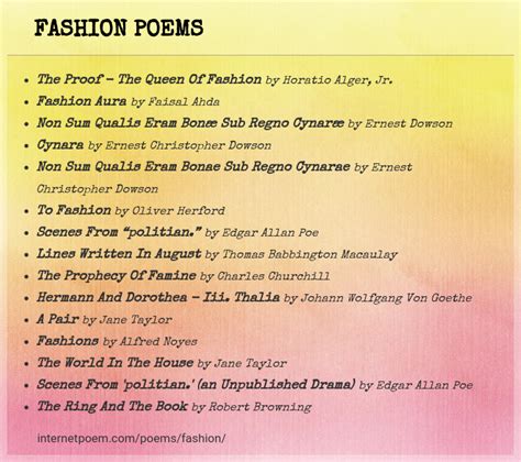Fashion Poems
