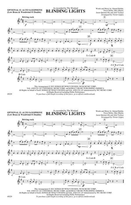 Blinding Lights Optional Alto Sax By Digital Sheet Music For