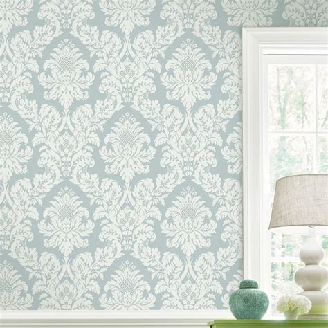 Glitter Damask Wallpaper Teal White Pear Tree Uk10482 Damask