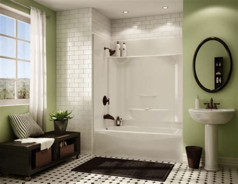 Tub & shower unit left drain in white. Bathtub Shower Combo Ideas For Wonderful Bathroom Area Design