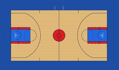 Basketball Court Vector Illustration With Nba And Ncaa Markings 2634897