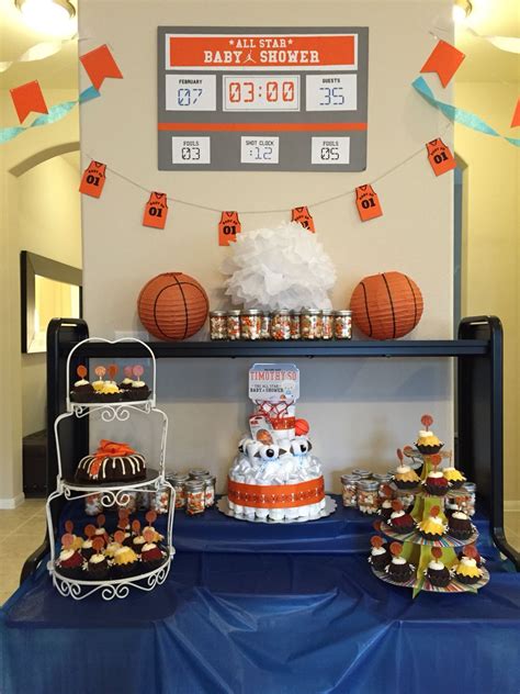 5 out of 5 stars. All-star basketball themed baby shower // Dessert table ...