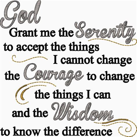 Serenity Prayer Embroidery Design God Grant Me The Serenity To