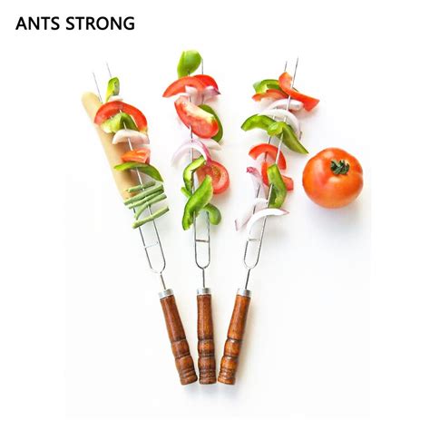Ants Strong 42cm Wooden Handle Bbq Forksu Shape Rugged And Durable