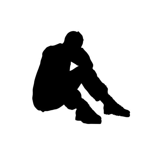 Download Clipart Resting Man Sad Person Silhouette Pn