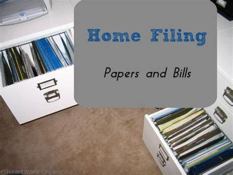 Or people feel the need to send more things home with the kids. Home Filing- Papers and Bills | HeartWork Organizing, Tips ...