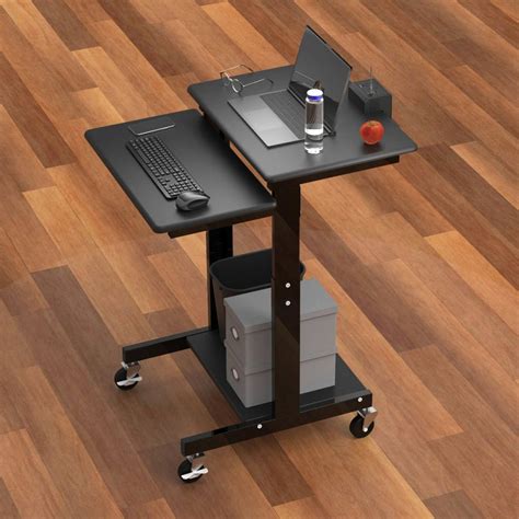 Offex Mobile Computer Workstation Cart With Battery Powered Device
