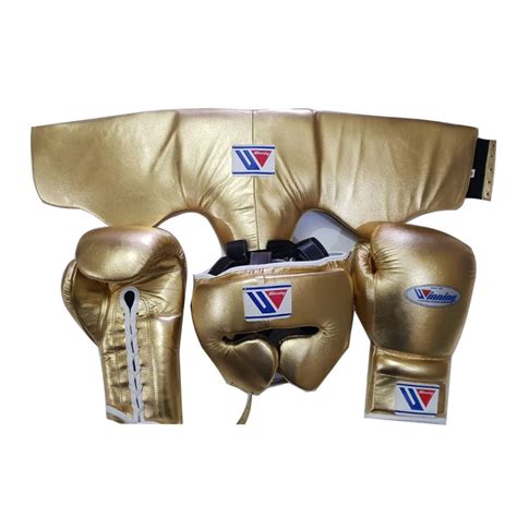 Custom Made Gold W1nn1ng Boxing Gloves Head Gear Groin Etsy