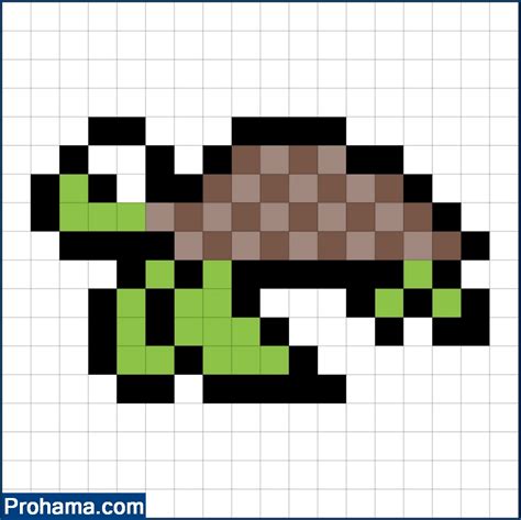 Turtle Pixel Art Grid Mini Pixel Art